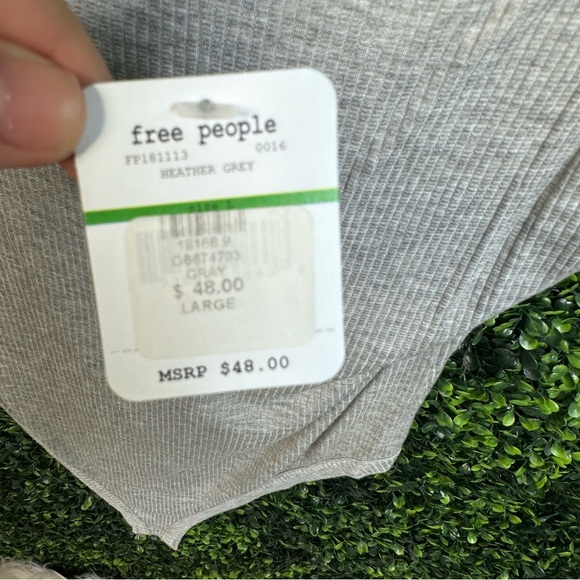 Free people gray ribbed bodysuit nwt - Picture 4 of 5